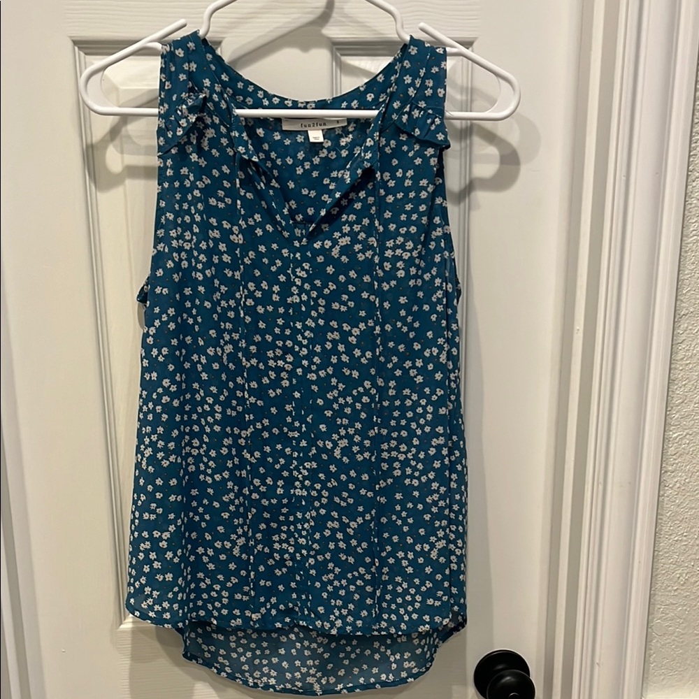 Fun 2 Fun Blue and Black Sleeveless Tank Top